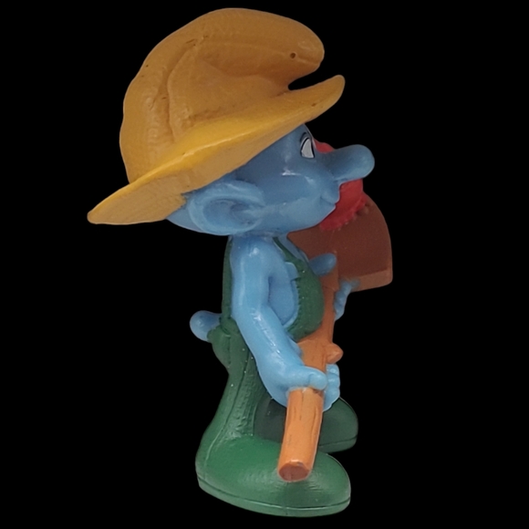2011 MCDONALD'S HAPPY MEAL TOY "FARMER SMURF" - 3" - Picture 2 of 11